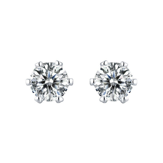  six prong moissanite stud earrings moissanite earrings 