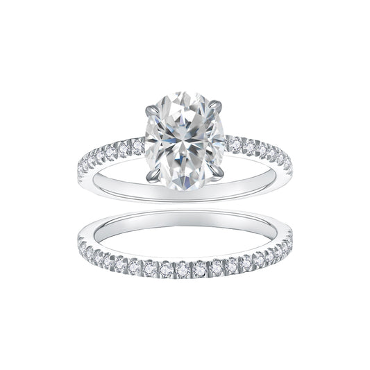 engagement ring Stackable ring oval cut