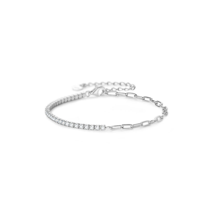 Elegant paperclip bracelet Modern Moissanite bracelet