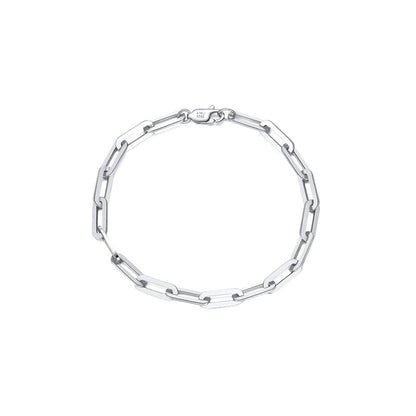 White gold plated jewelry Modern paperclip bracelet