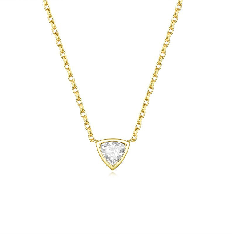 CELIA bezel solitaire moissanite necklace