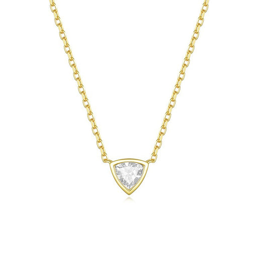 CELIA bezel solitaire moissanite necklace