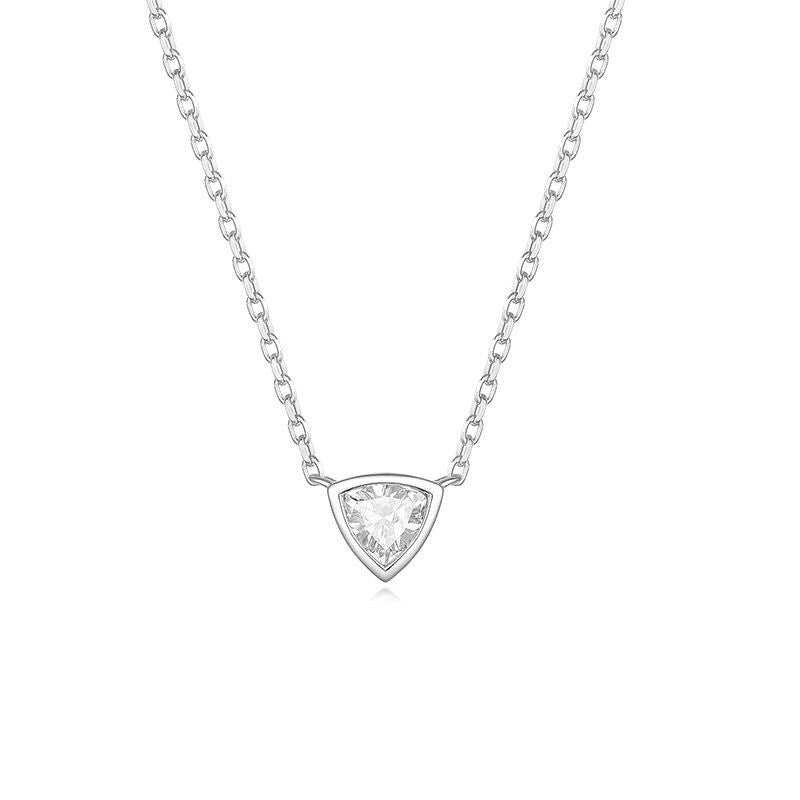 CELIA bezel solitaire moissanite necklace